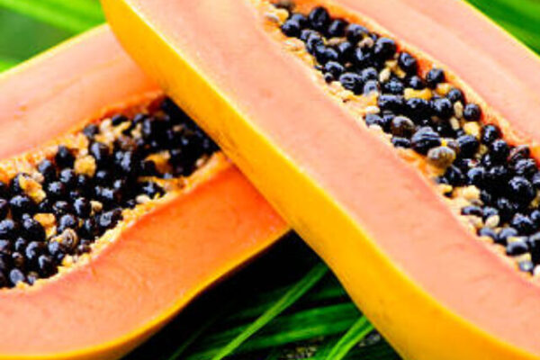 Half Sliced Fresh Papaya